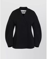 Jil Sander - Virgin Wool Wrap Fitted Jacket - Lyst