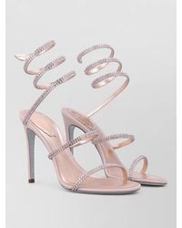 Rene Caovilla - Silk Crystal-Embellished Lace-Up Sandals - Lyst
