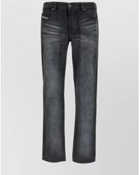 DIESEL - Cotton Hemp Mid-Rise Straight-Leg Jeans - Lyst