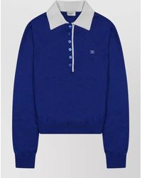 Celine - Fine-Knit Cashmere-Silk Polo Jumper - Lyst