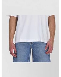Off-White c/o Virgil Abloh - Ribbed Crew Neck Short Sleeve Cotton T-Shirt - Lyst
