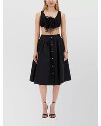 Moschino - Flared High Waist Pleated Midi Skirt - Lyst