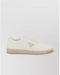 Prada - Lamb Leather Paneled Low-Top Sneakers - Lyst