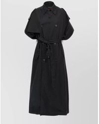 Balenciaga - Cotton Double-Breasted Belted Hooded Trench Coat - Lyst
