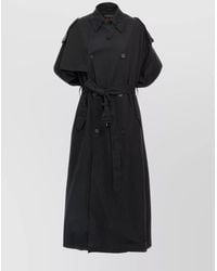 Balenciaga - Cotton Double-Breasted Belted Hooded Trench Coat - Lyst