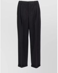 Saint Laurent - Cashmere-Blend High-Rise Straight-Leg Tailored Trousers - Lyst