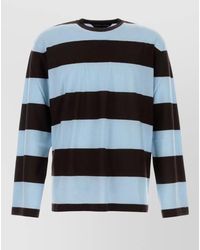Bottega Veneta - Cashmere Sweater Embroidered Striped Round Neck - Lyst