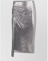 Rabanne - Draped Skirt With Metallic Sequin Detail - Lyst