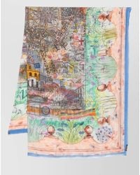 Faliero Sarti - Silk Blend Printed Fringed Scarf - Lyst