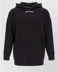 Palm Angels - Logo Hooded Sweatshirt Kangaroo Pocket Ribbed Cuffs - Lyst
