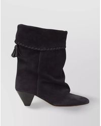 Isabel Marant - Suede Calf Leather Tassel Ankle Boots - Lyst