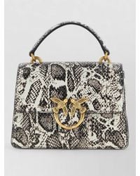 Pinko - Love Bag One Mini Leather Python Print Shoulder Bag - Lyst