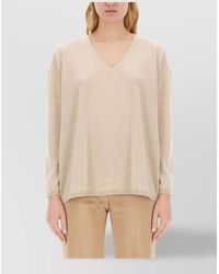 Max Mara - Oversized Knitwear With V-Neck And Long Sleeves - Lyst