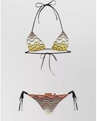 Missoni - Greek Motif Halterneck Triangle Bikini Chevron - Lyst
