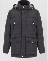 Brunello Cucinelli - Wool Flannel Quilted Padded Parka - Lyst