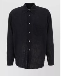 Our Legacy - Long Sleeves Shirt With Pointed Collar And Chest Pocket - Lyst