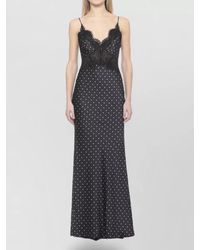 Self-Portrait - Polka-Dot Satin Lace Maxi Dress - Lyst