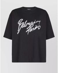 Balmain - Cotton Logo Print T-Shirt - Lyst