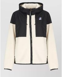 K-Way - Hooded Zip-Up Faux Fur Jacket - Lyst