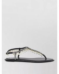 Rene Caovilla - Silk Satin Crystal Embellished Flat Sandals - Lyst