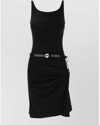 Coperni - Dress Belted Waist Draped Sleeveless Square Neckline - Lyst