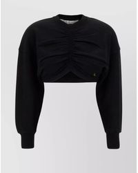 Palm Angels - Cotton Gathered Cropped Sweatshirt - Lyst