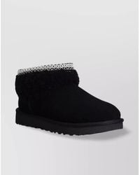 UGG - Fur Trim Ankle Boots With Ridged Sole - Lyst