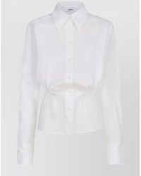 The Attico - Cotton Shirt Collared Neck Fitted Waist Long Sleeves - Lyst