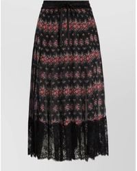 Dolce & Gabbana - Lace Midi Skirt Pleated Floral Design - Lyst