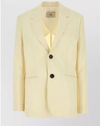 Ami Paris - Wool Blazer With Front Pockets And Notched Lapels - Lyst