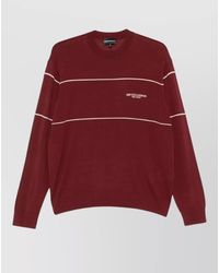Emporio Armani - Crew Neck Long Sleeve Ribbed Knit Top - Lyst