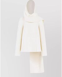 Alaïa - Wool Short Coat With Scarf - Lyst