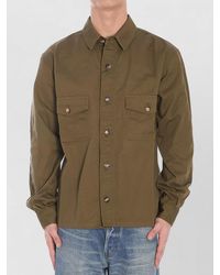 Saint Laurent - Cotton Twill Overshirt Buttoned Cuffs Pockets - Lyst