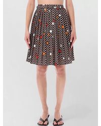 MM6 by Maison Margiela - Floral-Print Pleated Midi Skirt - Lyst