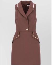 Elisabetta Franchi - Sleeveless V-Neck Mini Dress - Lyst
