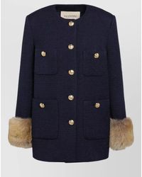 Valentino - Wool Tweed Caban Coat - Lyst