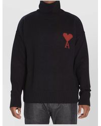 Ami Paris - Virgin Wool Ribbed Turtleneck Sweater - Lyst