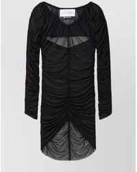 AZ FACTORY - Cutout Mesh Long-Sleeve Asymmetric Top - Lyst