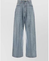 GIUSEPPE DI MORABITO - High Waist Denim Jeans Wide Leg - Lyst