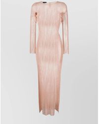 Santa Brands - Rhinestone-Embellished Sheer Maxi Dress - Lyst