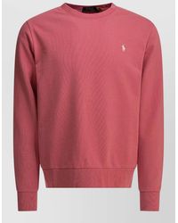 Polo Ralph Lauren - Logo Crewneck Sweatshirt Ribbed Cuffs Hem - Lyst