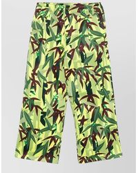 KENZO - Leaf Print Wide Leg Tailored Pants - Lyst