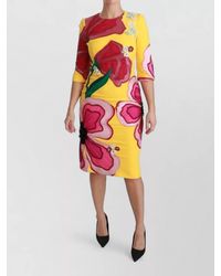 Dolce & Gabbana - Silk Floral Crystal-Embellished Bodycon Knee-Length Dress - Lyst