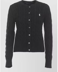 Ralph Lauren - Cotton Cardigan Crew Neck Long Sleeves - Lyst