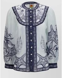 FARM Rio - Coast Scarf Nautical Long Sleeve Blouse - Lyst