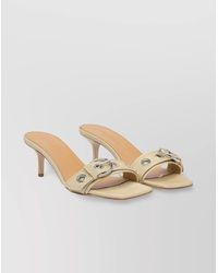 Aeyde - Sandals With Buckle Detail And Kitten Heel - Lyst