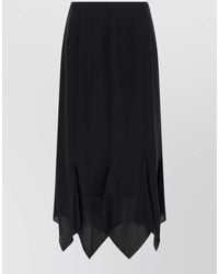 Valentino Garavani - Silk Asymmetric Midi Skirt - Lyst