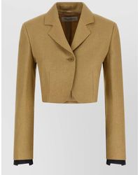 Max Mara - Linen Cropped Single-Breasted Blazer - Lyst