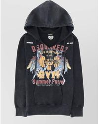 DSquared² - Graphic Print Hoodie Sweatshirt - Lyst