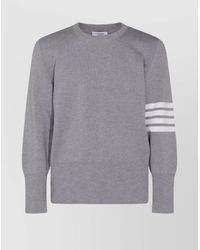Thom Browne - Crewneck Sweater Stripe Detail - Lyst
